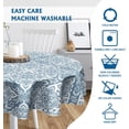 thumbnail image 4 of Boho Round Tablecloth Modern Minimalism Farmhouse Table Cover Geometric Navy Blue Table Cloth 60 Inch Waterproof Polyester Cloth Navy Blue Decorative for Home Kitchen Camping Party Dining, 4 of 6