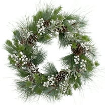 Northlight Glittered White Berry and Pinecone Artificial Christmas Wreath, 30-Inch, Unlit
