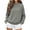 Gray, variant on Staron Women's Sweater Knitted Ribbed Round Neck Long Sleeve Casual Comfy Pullover Tops Fall Winter Fashion Solid Knitwear Army Green L