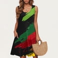 thumbnail image 5 of Vestido Casual de las Mujeres sin Mangas en Gradiente Cuello de Tripulación, Vestido Ligero de Primavera Y Verano de Poliéster, 5 of 5
