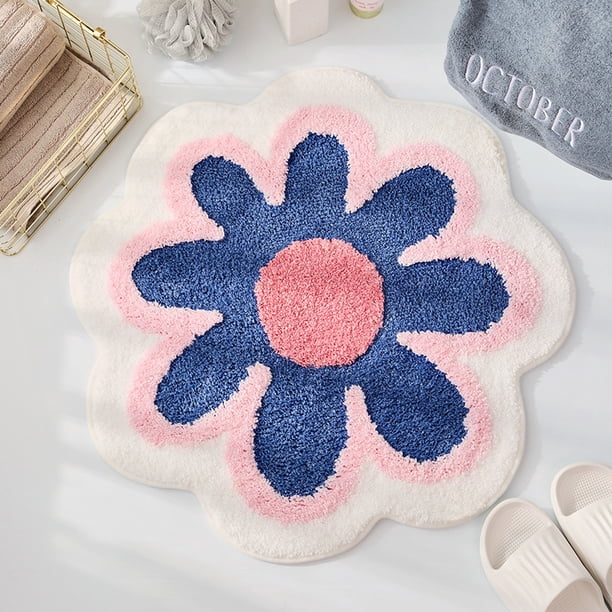 Alfombra de cachemira con flores sencillas para el hogar, sala de estar, mesita de noche, sofá, mesa de café, manta para baño, tapete absorbente grueso para puerta