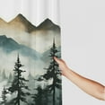 thumbnail image 3 of Creowell Mountain Trees Fog Modern Waterproof Shower Curtain Set for Country Cottage & Farmhouse Bathroom Decor 100% Polyester Fiber with Hooks 36x72, 3 of 7