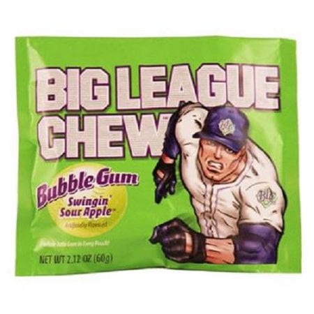 Sour Bubble Gum - Ford Gum, Big League Chew, Bubble Gum, Swingin' Sour Apple 2.12-Ounce Bag (12 Count)