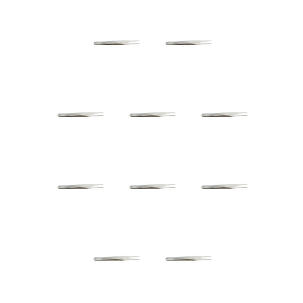 Qarigey Pinzas para pestañas, punta recta de alta precisión, pinza para cejas, suministros para pestañas resistentes al desgaste, herramientas de diez 10piezas Qarigey CBP355774