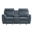 thumbnail image 3 of Pemberly Row 20" Modern Microfiber Double Glider Reclining Love Seat in Blue, 3 of 9