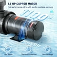 thumbnail image 3 of KFFKFF Pompe de Piscine hors Terre 1,5 HP 88 GPH avec Passoire, 3 of 9