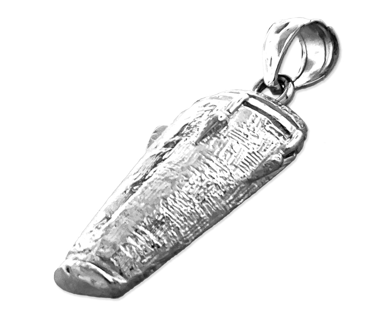 Rhodium Plated 925 Sterling Silver Conga Drum Charm