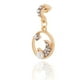 thumbnail image 3 of Aretes Dorados con Circonia CYRA Modelo Luna y Estrellas con Perla, 3 of 3