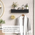 thumbnail image 5 of Coat Rack Wall Mount with Shelf 4 Hidden Hooks Modern Wooden Key Holder Entryway Organizer for Hallway Bedroom Bathroom Home Decor Storage for Hanging Coats Hats Bags Towels, 5 of 7