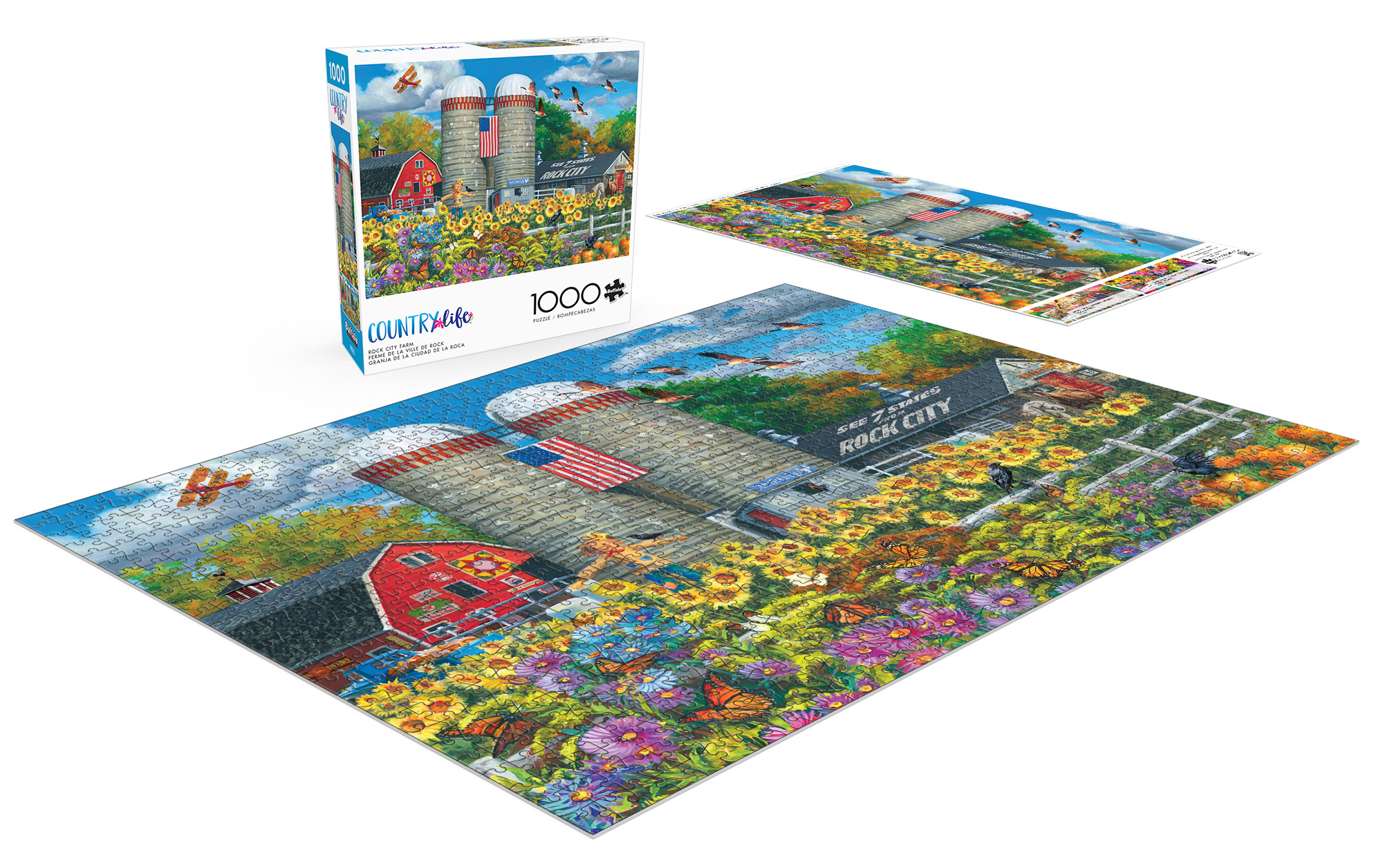 Buffalo Games Country Life Rock City Farm 1000-Piece Interlocking Jigsaw Puzzle for Adults Ages 14+