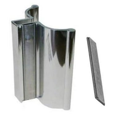 DyGTyX 3" Bright Chrome Frameless Shower Door Handle with Metal Strike and Magnet - Set