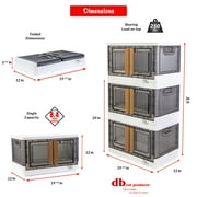 dbest products Quik Box - 8.4 Gallon 3 Pack Stackable Storage Bins with Doors.