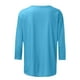 thumbnail image 4 of Xuyuer Ladies' Easter Print Round Neck Three Quarter Sleeve 3/4 Sleeve T-shirt Loose Tops Casual Loose Fit Crewneck T Shirts Tunic Tops, 4 of 5