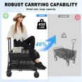 thumbnail image 2 of Foldable All-Terrain Wagon Cart with Double Decker Storage, 450 lbs Capacity, Silent 360° Wheels, Tailgate, Cupholder, and Extra Extender, Heavy Duty Collapsible Wagon for Camping, Shopping, Garden, 2 of 12