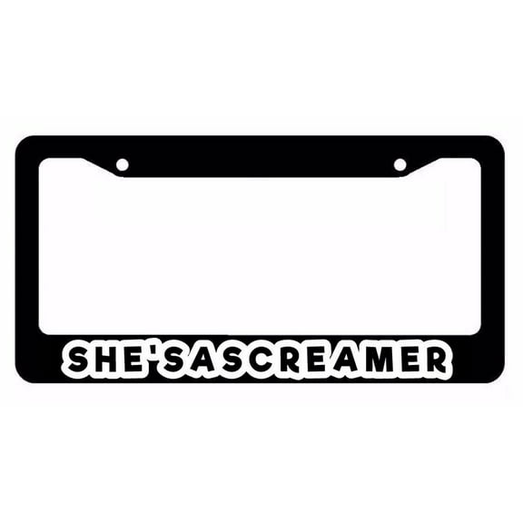 She's A Screamer Funny JDM Drifting Racing Exhaust Lowered License Plate Frame