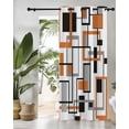 thumbnail image 3 of Retro Middle Thermal Insulated Blackout Curtains for Bedroom 72 Length Ages Abstract Geometric Orange Black Square Room Darkening Curtain 1 Panel Grommet Window Curtain Drape for Living Room, 3 of 7