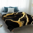 thumbnail image 4 of Black Gold Marble Blanket Soft Cozy Warm Twin Blanket for Bed, Plush Fuzzy Flannel Fleece Blankets for Sofa, Modern Geometric Textured Throw Blankets for Couch, Lightweight Gifts for Women, 60"x80", 4 of 9