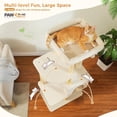 thumbnail image 6 of Demi Bonn 53" Modern Wooden Cat Tree Tower for Indoor Cats, Multi-Level Cat Condos with Long Scratching Posts and Scraping Columns, Beige, 6 of 9