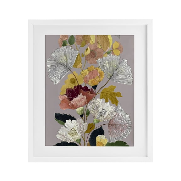 Stupell Industries Shabby Chic Detailed Foliage Leaves White Framed Print Under Glass, 17 x 21, by Annabelle Hall
