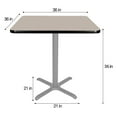 thumbnail image 5 of Hampden Furnishings Bennet Collection Steel Frame 36" Square Top, X Base, 36" Height, Cafe Table Grey Frame/Grey Nebula Top, 5 of 5