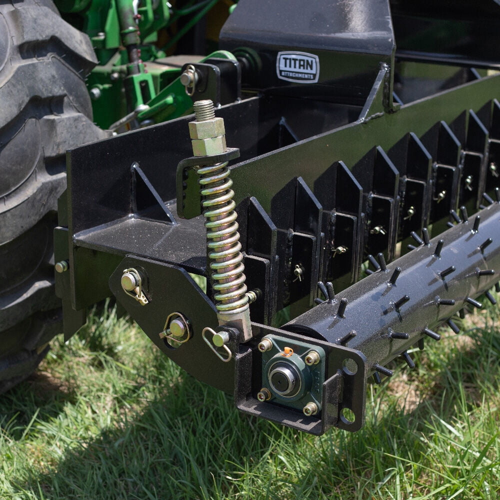 Titan Attachments 3 Point 72" Soil Pulverizer, Quick Hitch Category 1 and 2 Tractors, Drum Spike Seedbed Prep