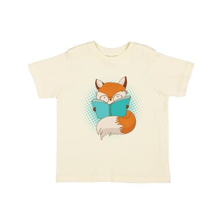

Inktastic Librarian Gift Book Lover Fox Reading Gift Toddler Boy or Toddler Girl T-Shirt