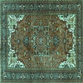 thumbnail image 1 of Ahgly Company Indoor Square Persian Turquoise Blue Traditional Area Rugs, 8' Square, 1 of 4