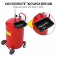 thumbnail image 2 of 20 Gallon Oil Drain Tank, Fluid Fuel Transfer Tank, Portable Oil Drain Container, Air Operated Drainer with Wheels and a Toolbox, Adjustable Funnel Height, 2 of 9