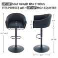 thumbnail image 4 of FIRAVOE Bar Stools with Back Set of 2 (19.7" Large Base) Swivel Counter Height Bar Stools (3.1" Thick Upholstered Seat) Adjustable Faux Leather Barstools Bar Chairs for Kitchen Island, Black, 4 of 10