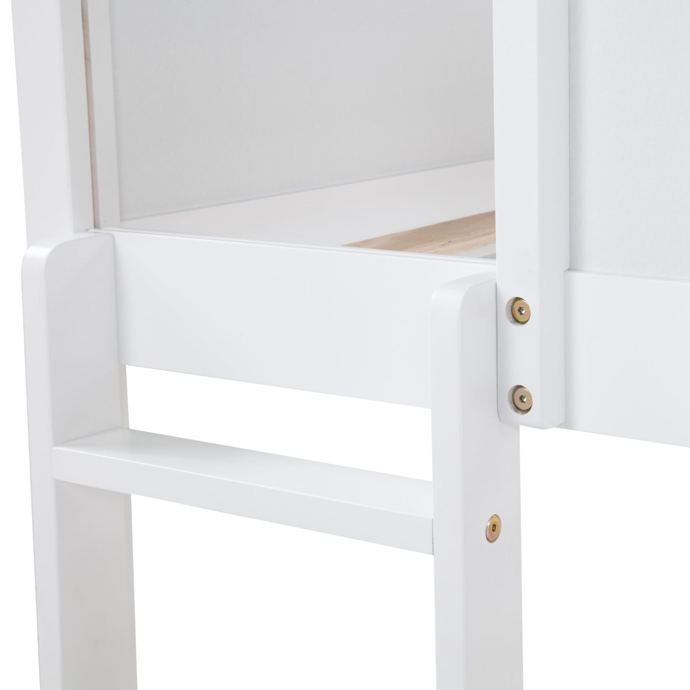 Noble House Queen Over Queen Bunk Bed, Solid Pine Wood Frame with Storage Cabinets and Charging Station, White