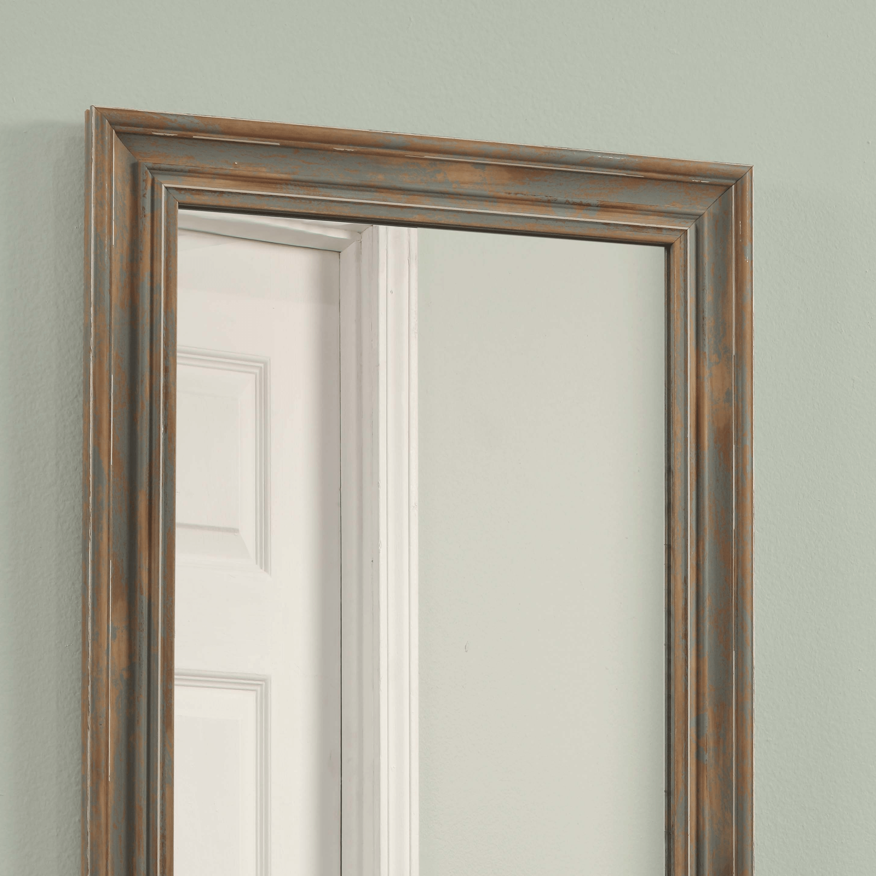 Over the Door Mirror Farmhouse Antique Turquoise 51" x 15" by Martin Svensson Home