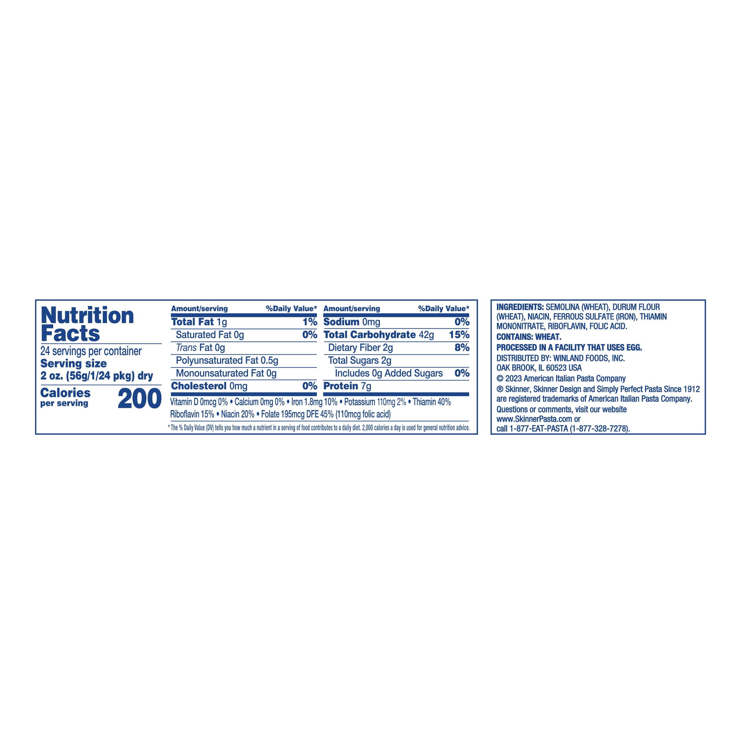 (4 pack) Skinner GMO-Free Thin Spaghetti Pasta, 48 oz