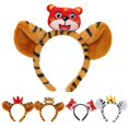 thumbnail image 3 of Fluffy Crown Tiger Headbands Cartoon Performance Props Washing Face Hairband, 3 of 3