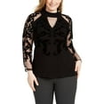 thumbnail image 2 of INC Womens Plus Velvet Mesh Inset Mock Turtleneck Sweater, 2 of 3