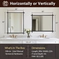 thumbnail image 2 of ANDY STAR Black Bathroom Vanity Mirror, 22x30 Inch Vintage Cross Corner Mirrors for Bathroom in 1’’ Stainless Steel Frame Minimalist for Home Decor Wall Mounted Horizontal/Vertical, 2 of 8
