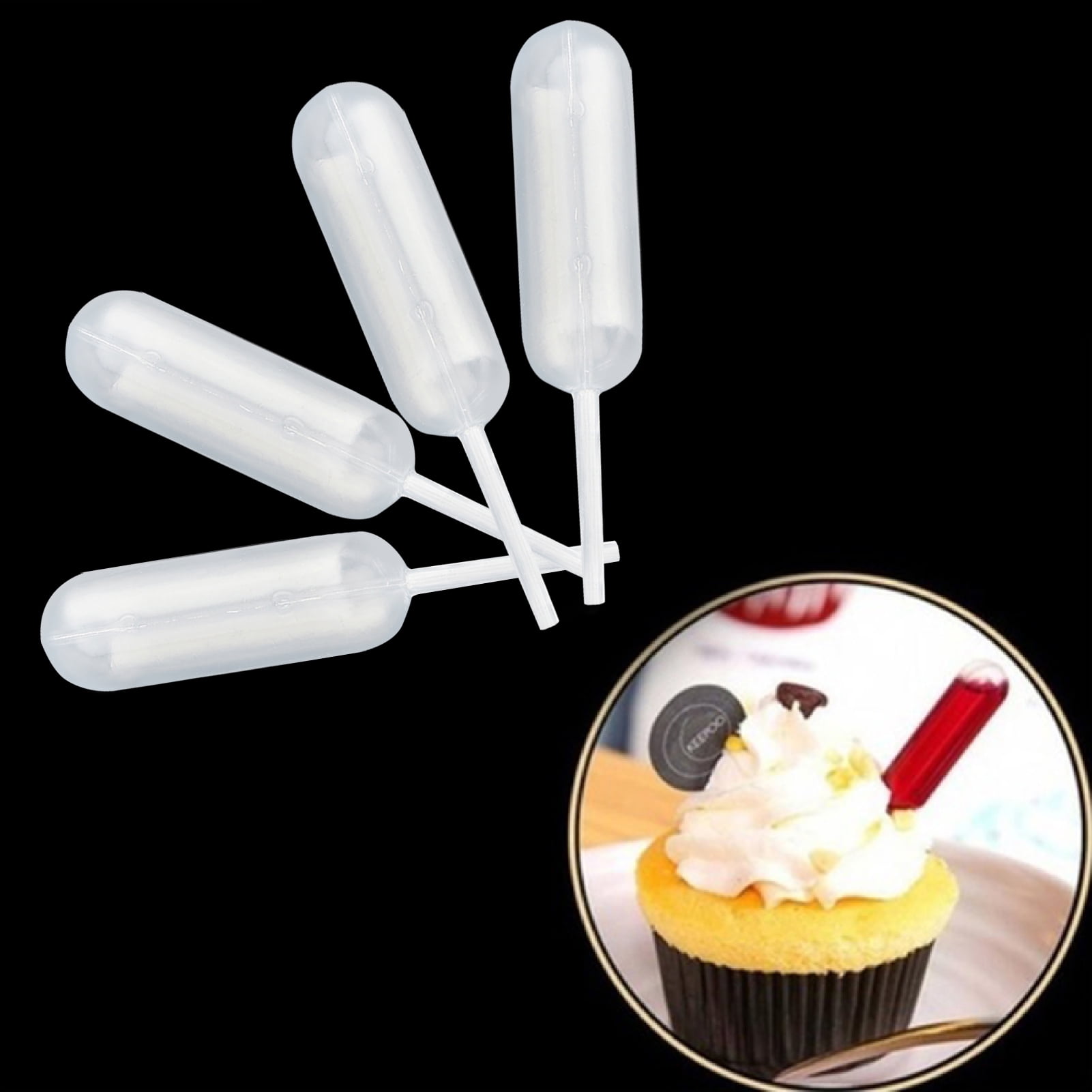 50Pcs Dream Lifestyle Plastic Cupcake Pipettes Squeeze Syringes, 4ml