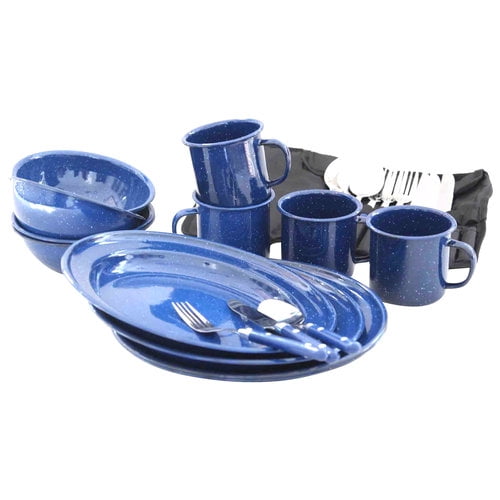 Ozark Trail 24-Piece Enamel Dinnerware Set