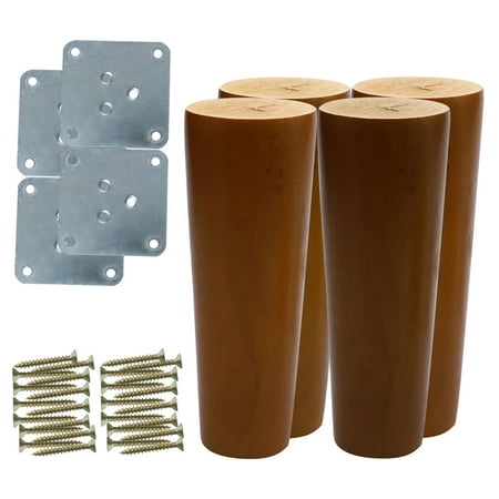 5 Wood Furniture Leg Chair Table Sofa Feet Round Replacement Set Of 4