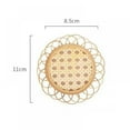 thumbnail image 2 of Bamboo Woven Coaster Drink Cup Coasters Non-slip Pot Holder Dining Table Placemat Home Kitchen Accessories, 2 of 10