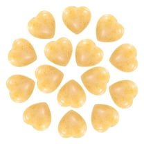 Uxcell 15 Pcs Natural Heart Shaped Crystal Stone, 0.6 Inch Mini Polished Love Gemstone Crystal, Pocket Rock Engraved Worry Stones for Women Gifts Meditation, Yellow