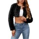 thumbnail image 2 of Chaqueta de abrigo cálida para mujer, de invierno, lisa, con cuello en V, 2 of 6