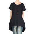 thumbnail image 1 of CHOK Women‘s Cotton Linen Short Sleeve Tunic, 1 of 5