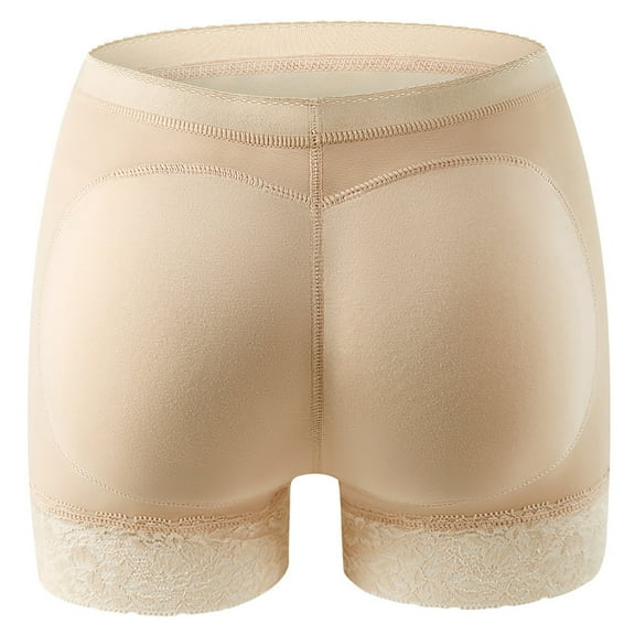 LNWUY Womens Fake Buttocks Underwear Seamless Butt Lifter Briefs Control Panties Hip Enhancer Underwear Shapewear Boyshort Beige L