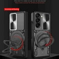 thumbnail image 5 of Stand Case fit for Samsung Galaxy Z Fold 6 with Rotatable Ring Holder, Shockproof Protective Case with Slide Lens Protection Cover Magnetic Case for Car Mount,Silver, 5 of 8