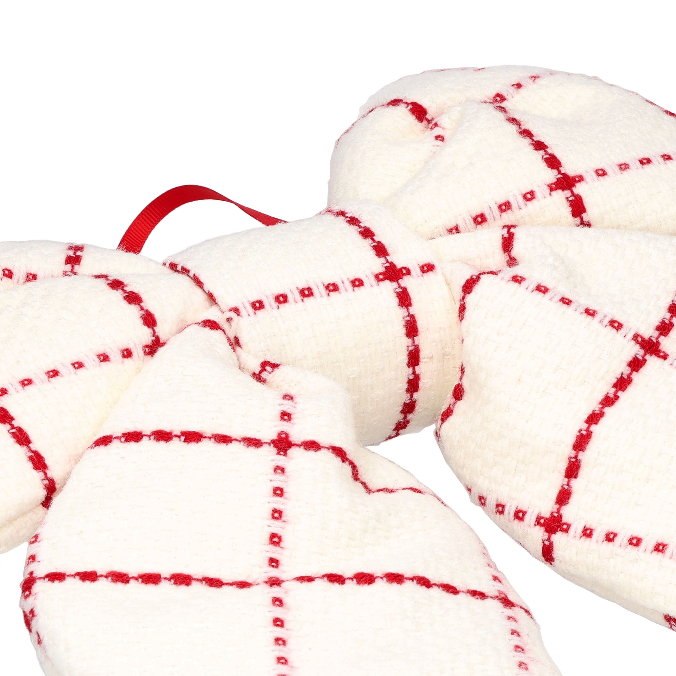Red and White Plaid Decorative Christmas Bow, 15.5", by Holiday Time
