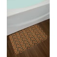 thumbnail image 2 of Autumn Bath Mat, Seasonal Halloween Pumpkin Fallen Yellow Leaves Printed Illustration, Plush Bathroom Decor Mat with Non Slip Backing, 29.5" X 17.5", Taupe and Burnt Sienna, by Ambesonne, 2 of 2