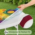 thumbnail image 5 of Colorful Tie Dye Circular Spiral Pattern Round Fitted Tablecloth with Elastic Edge,Dining Table Cover Waterproof,Outdoor Round Tablecloth for Camping,Dining,Indoor and Outdoor, 5 of 7