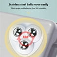 thumbnail image 5 of White Adhesive Universal Casters 4 Pack 360 Degree Rotating Furniture Wheels With 3 Ball Bearings No Drill Silent Caster For Home Office White, 5 of 8