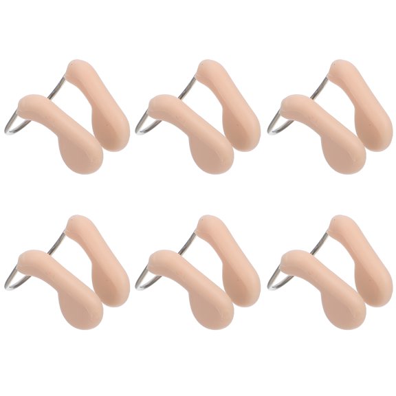 PAMINGONO Swim Nose Clip Professional Swimming Silicone Fleshcolor Adults Swimming 6PCS
