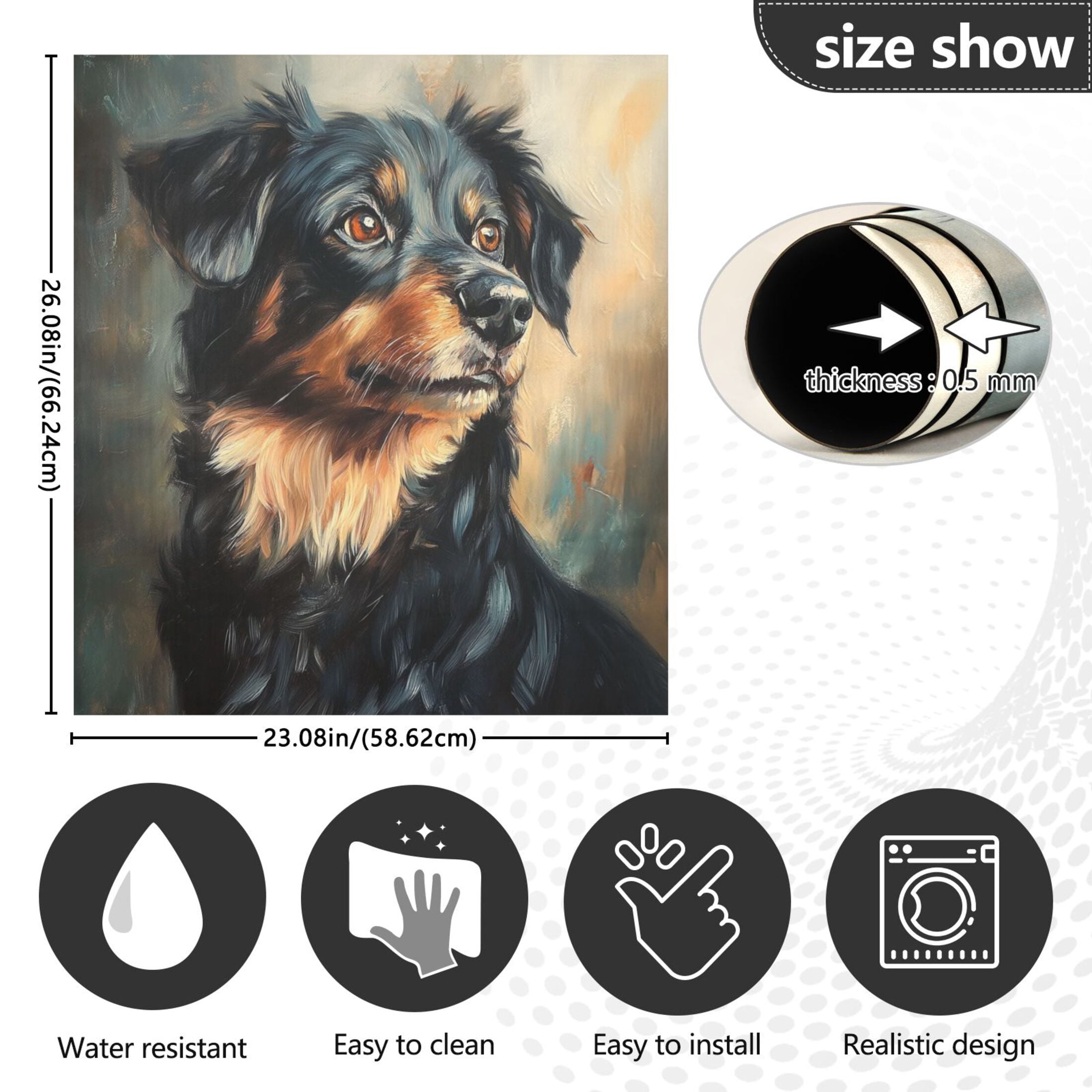 Dishwasher Magnetic Sticker 23x26 Inch Refrigerator Magnetic Sticker Washing Machine Magnetic Sticker Kitchen Panel Magnetic Sticker Home Decor Black Pretty Dog